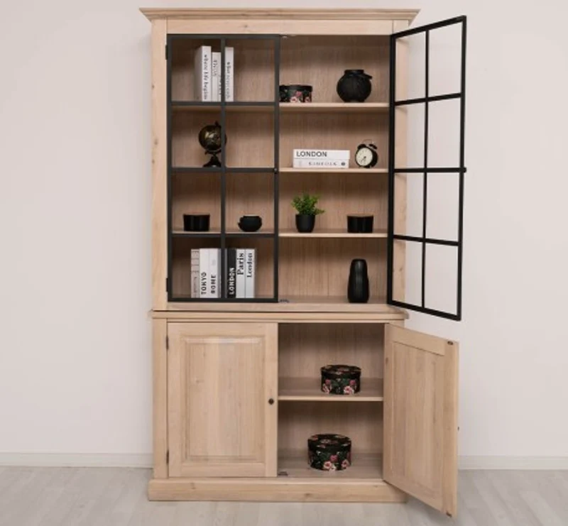 Casa Padrino Vitrine im Landhausstil, 130 x 50 x 230 cm