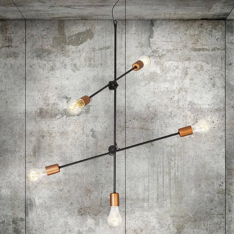 RetroStick Pendelleuchte 5-flammig 73cm Kupfer