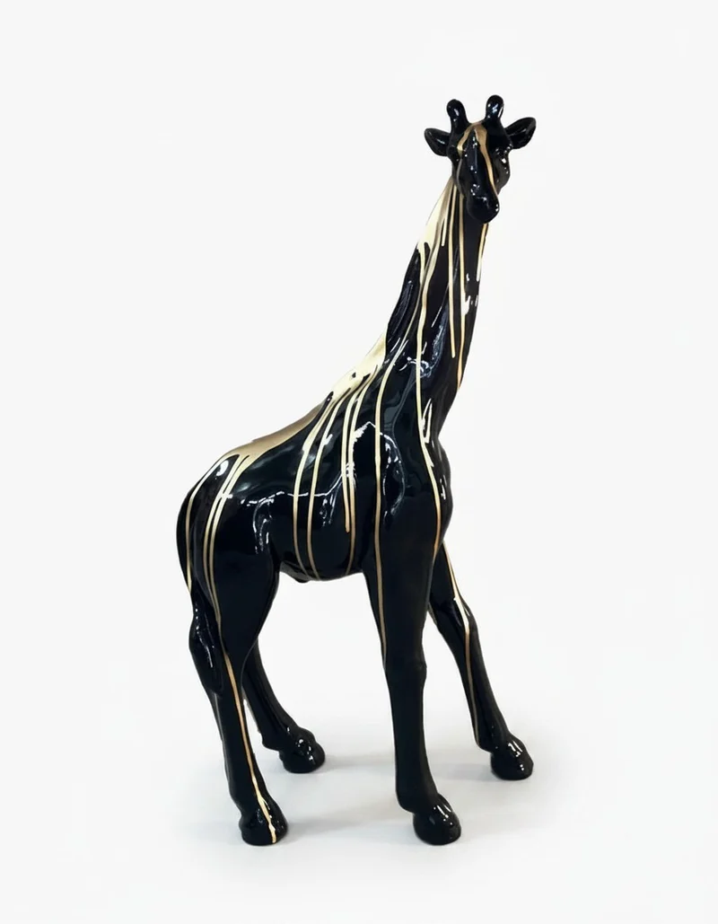 Casa Padrino Luxus Deko Skulptur Giraffe Trash Gold H. 78 cm - Deko Skulptur - Deko Figur - Tierfigur - Gartendeko