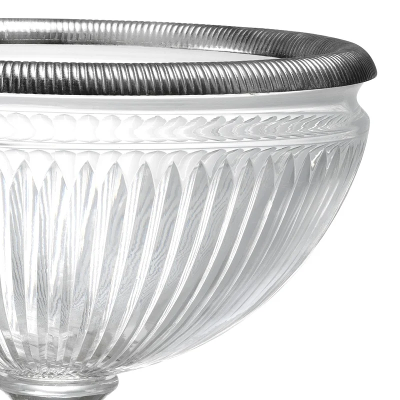 Eichholtz Bowl Burton Versilbert - Glasschale mit Metallrand auf Fuß