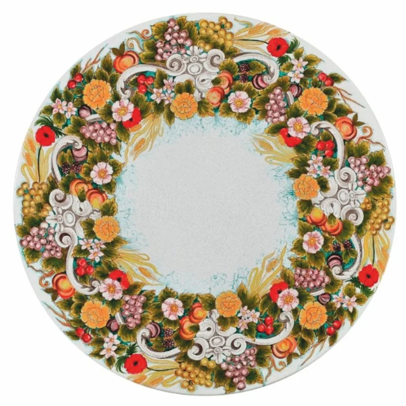 Casa Padrino Luxus Jugendstil Garten Esstisch Weiß / Bunt / Schwarz Ø 120 cm - Gastronomie & Garten Möbel - Made in Italy