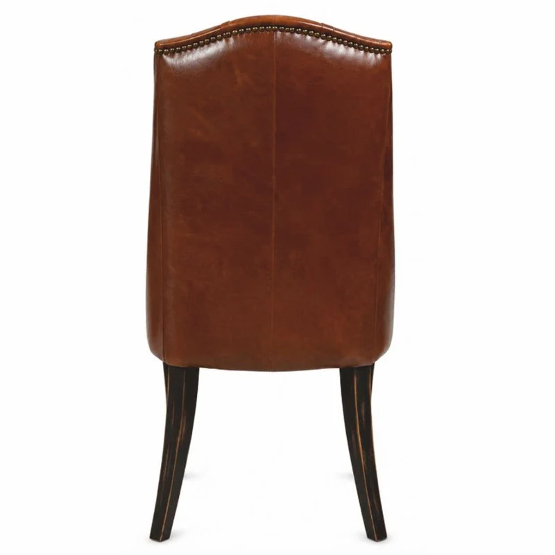 Casa Padrino Chesterfield Leder Esszimmer Stuhl Braun / Antik Schwarz - Echtleder Stuhl - Chesterfield Möbel - Leder Möbel - Esszimmer Möbel
