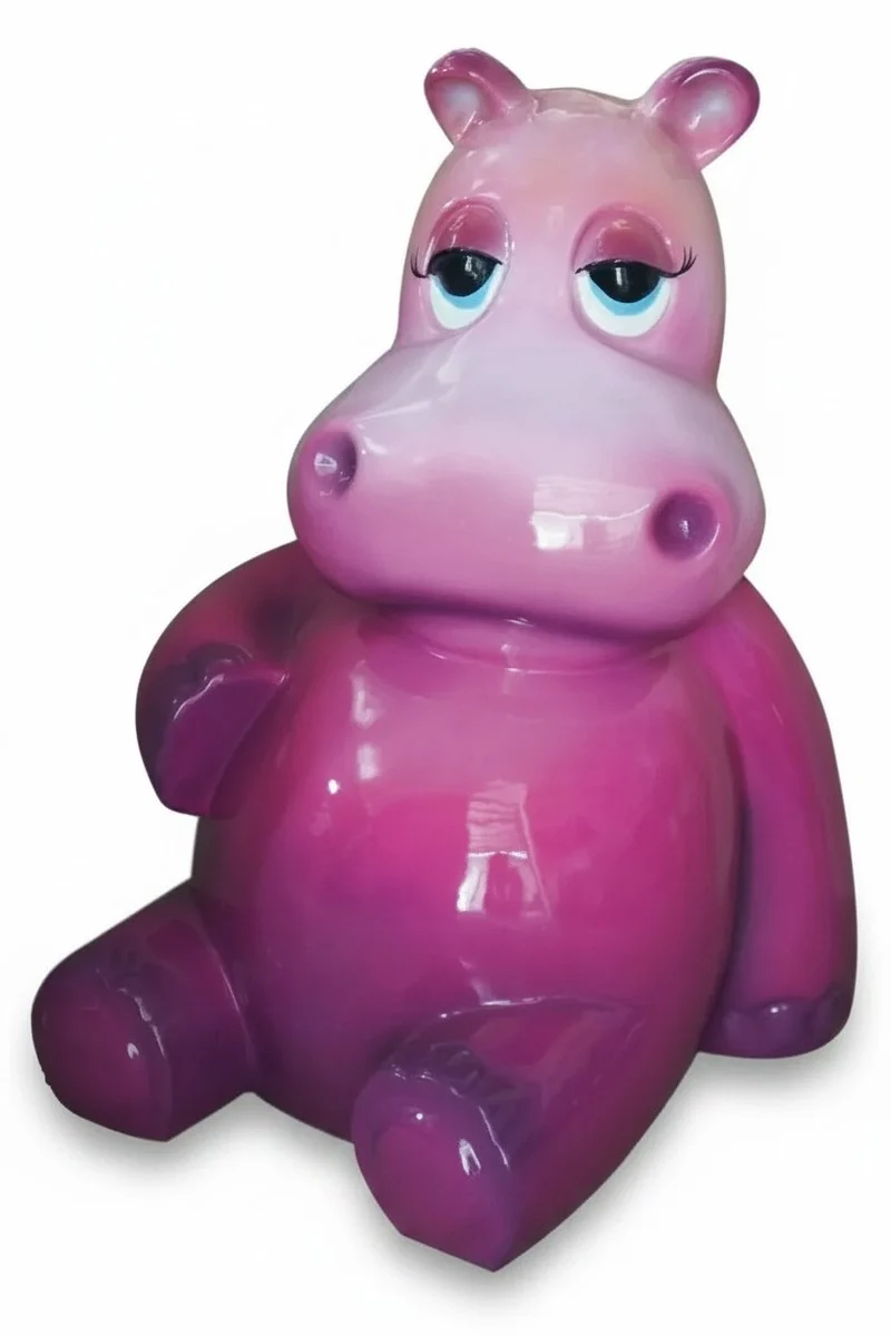 Casa Padrino Luxus Deko Skulptur Nilpferd Sitzen Ombre H. 95 cm - Deko Skulptur - Deko Figur - Tierfigur - Gartendeko