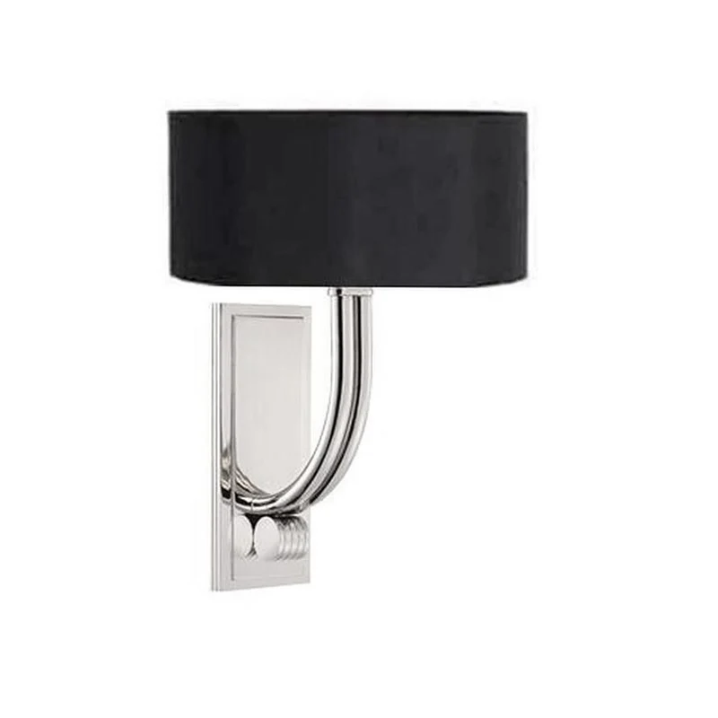 Casa Padrino Luxus Wandleuchte Silber / Schwarz 14 x 13 x H. 40 cm - Wandleuchte mit ovalem Lampenschirm