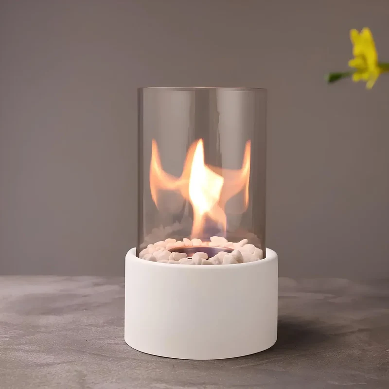Olielamp met Open Vlam Glas Zwart Wit Tafellamp Sfeerverlichting Klassiek Design Woonkamer Restaurant | Sansoti