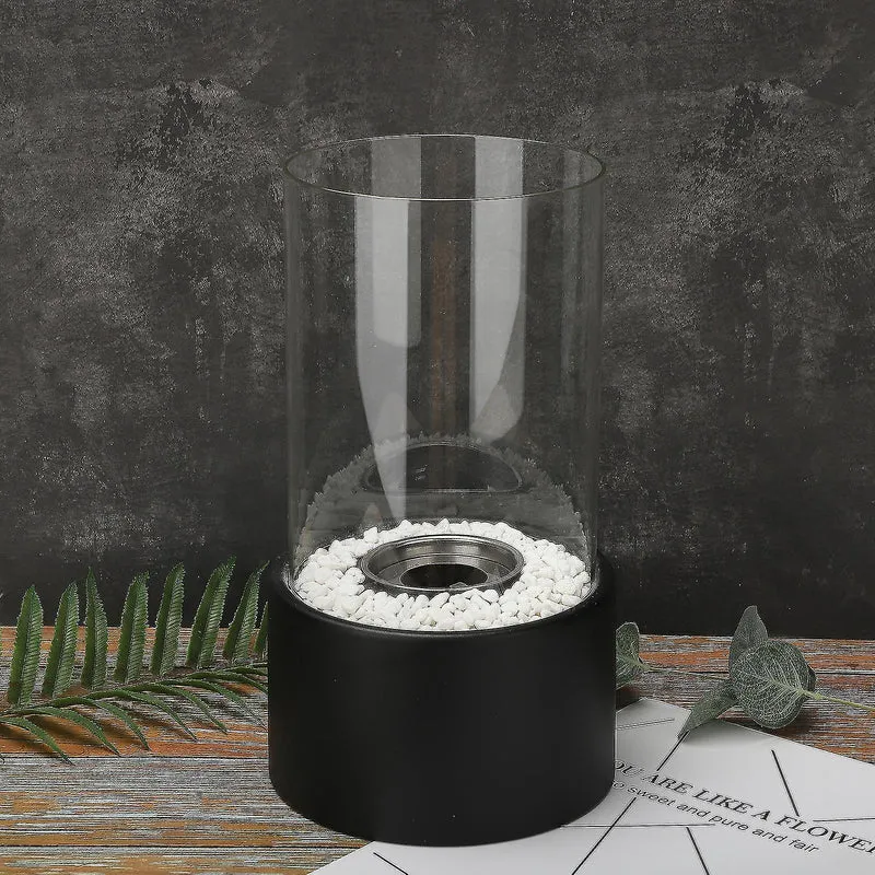 Olielamp met Open Vlam Glas Zwart Wit Tafellamp Sfeerverlichting Klassiek Design Woonkamer Restaurant | Sansoti