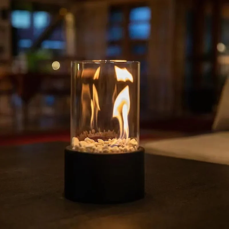 Olielamp met Open Vlam Glas Zwart Wit Tafellamp Sfeerverlichting Klassiek Design Woonkamer Restaurant | Sansoti