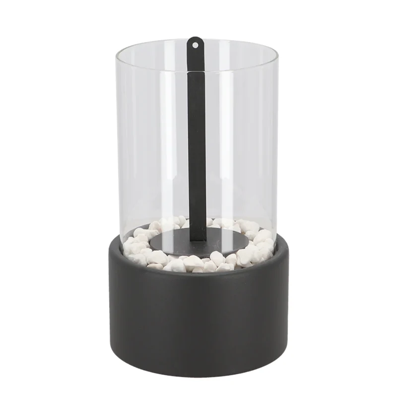 Olielamp met Open Vlam Glas Zwart Wit Tafellamp Sfeerverlichting Klassiek Design Woonkamer Restaurant | Sansoti