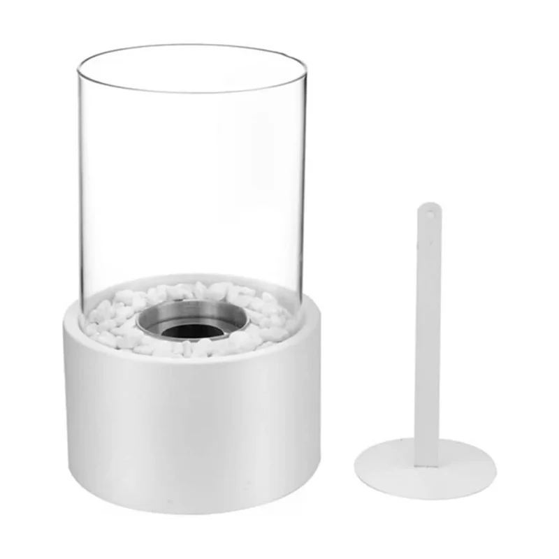 Olielamp met Open Vlam Glas Zwart Wit Tafellamp Sfeerverlichting Klassiek Design Woonkamer Restaurant | Sansoti