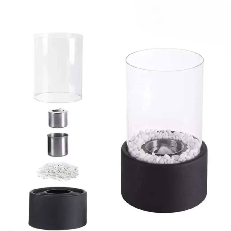 Olielamp met Open Vlam Glas Zwart Wit Tafellamp Sfeerverlichting Klassiek Design Woonkamer Restaurant | Sansoti