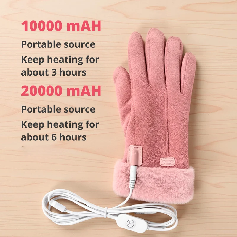 Verwarmde Handschoenen voor Dames — Thermische Waterafstotende Winterhandschoenen met Touchscreen — Oplaadbaar USB Design | Sansoti