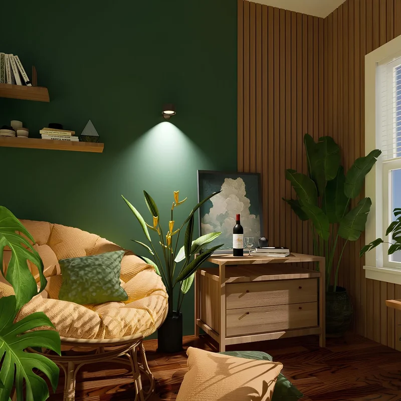 Draadloze Wandlamp Oplaadbaar & Dimbaar met 360° Rotatie – Compacte Touch-bediening Nachtlamp | Sansoti