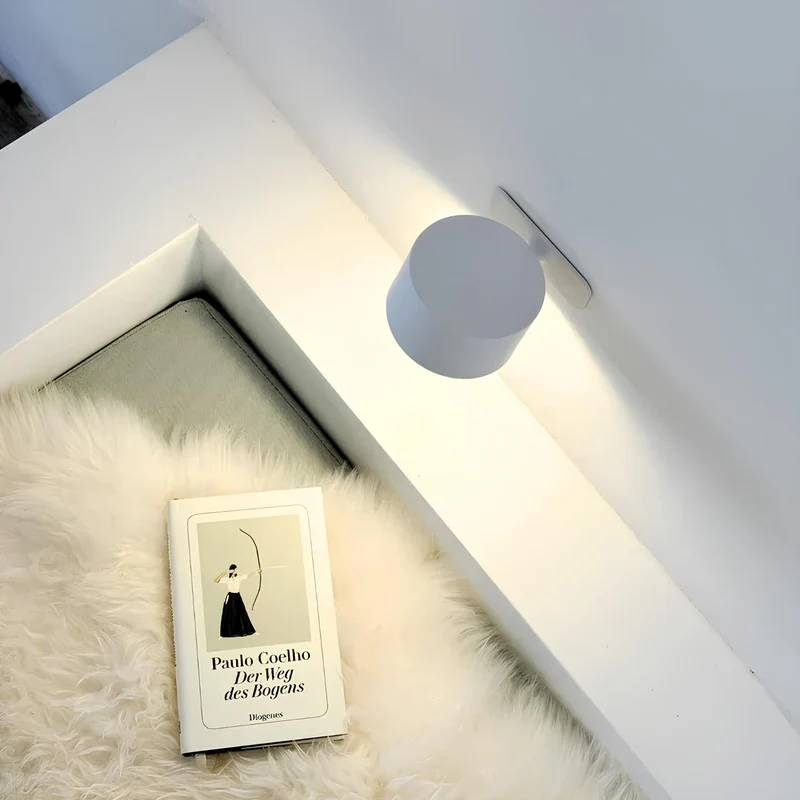 Draadloze Wandlamp Oplaadbaar & Dimbaar met 360° Rotatie – Compacte Touch-bediening Nachtlamp | Sansoti