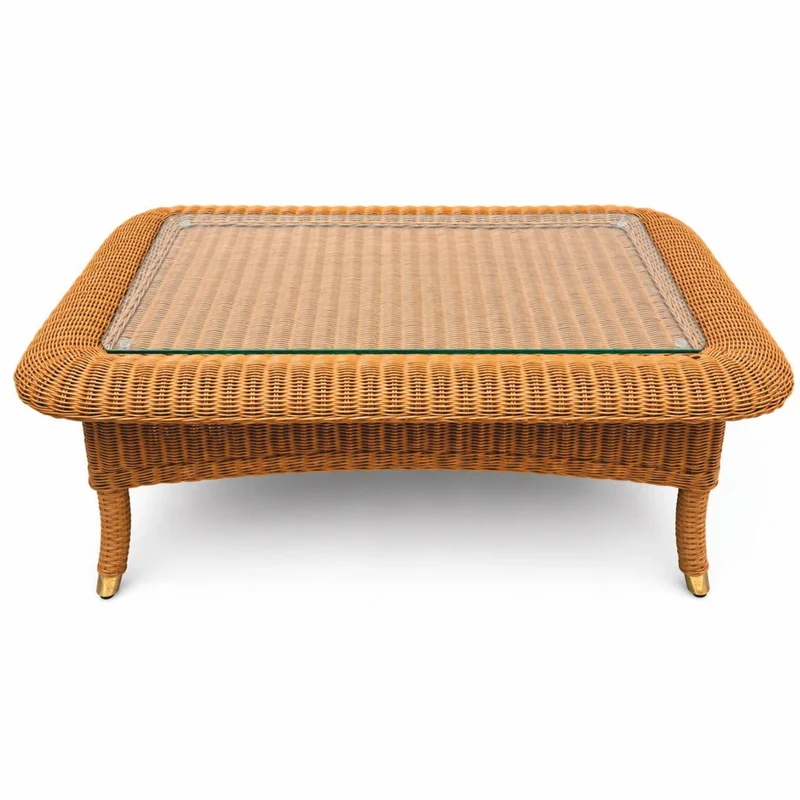 Casa Padrino Luxus Rattan Wohnzimmer Set - 1 Sofa & 2 Sessel & 1 Couchtisch & 1 Beistelltisch - Hotel Möbel - Luxus Möbel