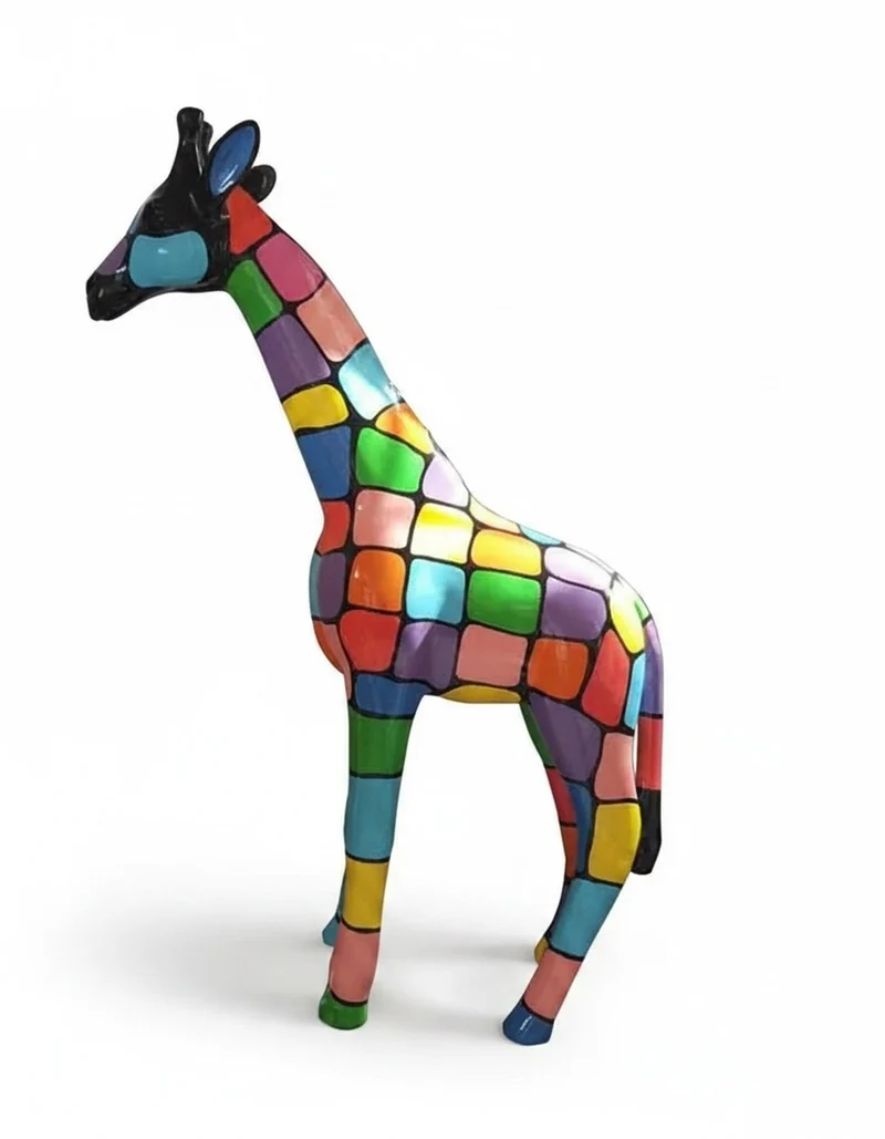 Casa Padrino Luxus Deko Skulptur Giraffe Mosaik H. 50 cm - Deko Skulptur - Deko Figur - Tierfigur - Gartendeko