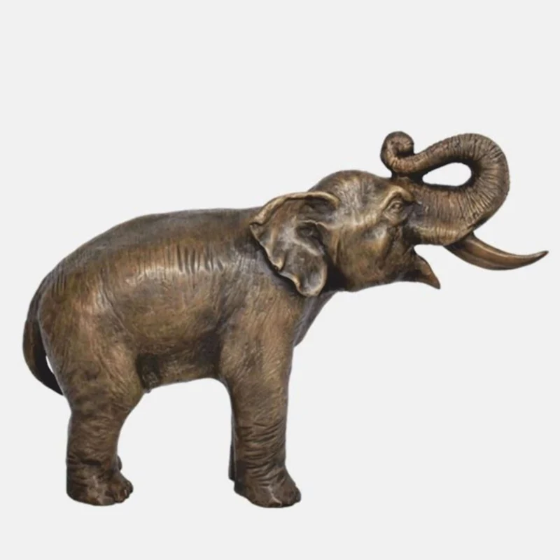 Casa Padrino Luxus Deko Bronze Skulptur Elefant 36 cm - Bronze Figur - Bronze Tierfigur - Deko Accessoires