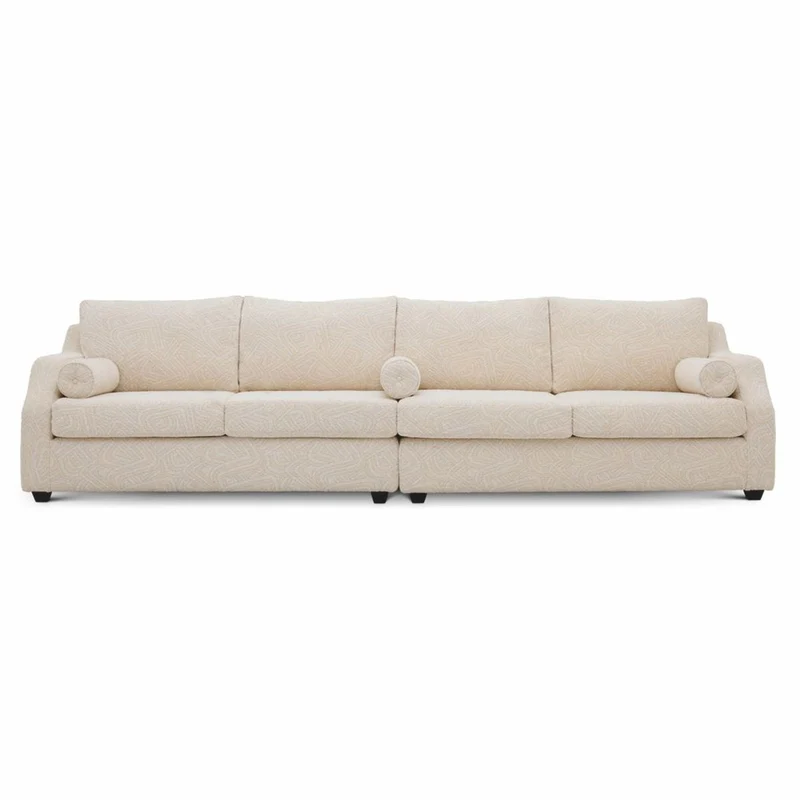 Casa Padrino Luxus Sofa Creme / Schwarz 325 cm - Hotel Möbel - Wohnzimmer Möbel - Luxus Möbel - Luxus Interior
