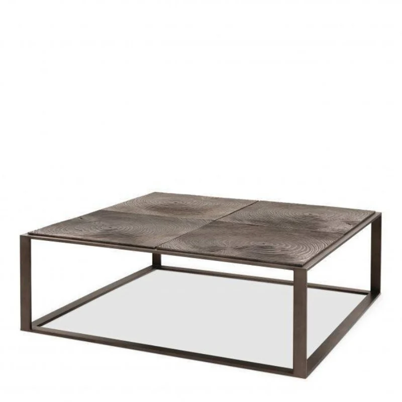 Casa Padrino Luxus Couchtisch Schwarz 100 x 100 x H. 46 cm - Quadratischer Wohnzimmertisch mit Glasplatte