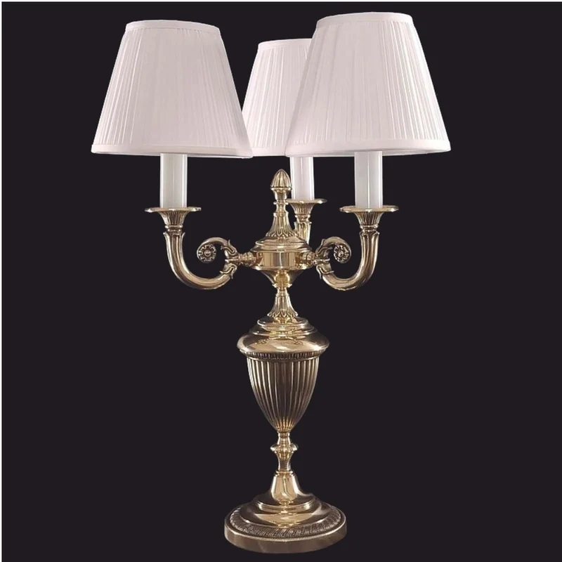 Casa Padrino Luxus Barock Tischleuchte Bronze / Weiß H. 60 cm - Prunkvolle Barock Schreibtischleuchte - Barock Leuchten