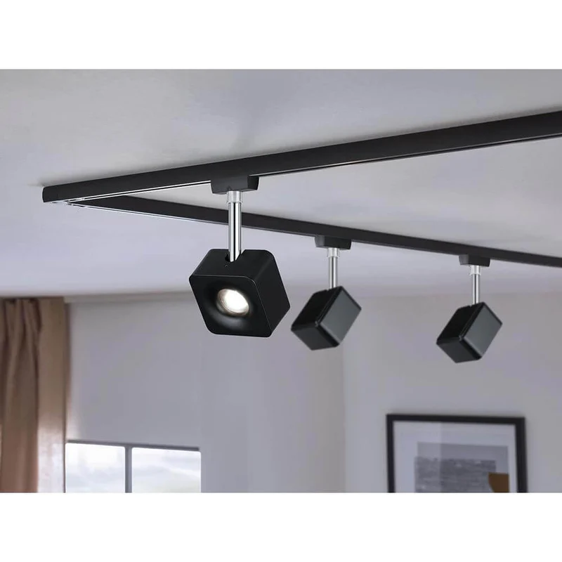 U-Rail LED Schienenspot Cube Spot Schwarz-Matt Dimmbar