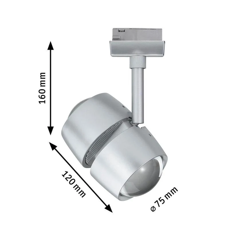 U-Rail LED Schienenspot Oculus Einzelspot Dimmbar Chrom-Matt