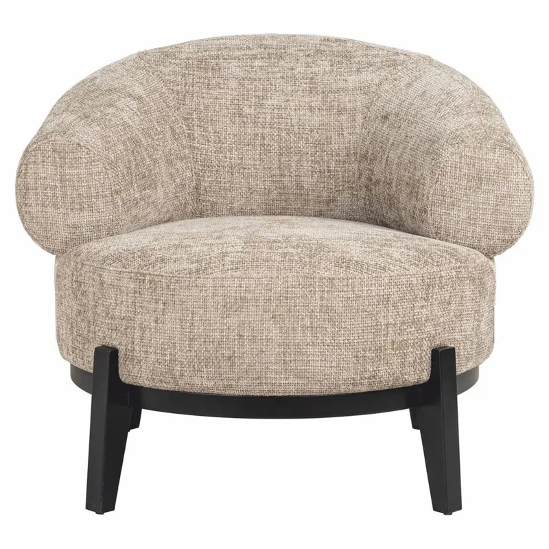 Casa Padrino Luxus Wohnzimmer & Hotel Sessel Beige / Schwarz 88 cm - Luxus Möbel