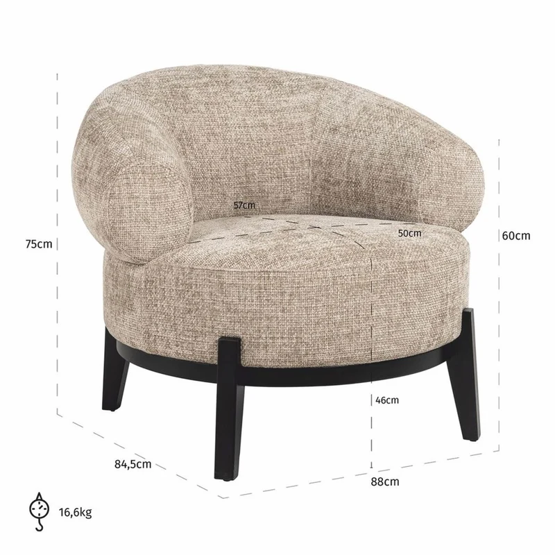 Casa Padrino Luxus Wohnzimmer & Hotel Sessel Beige / Schwarz 88 cm - Luxus Möbel