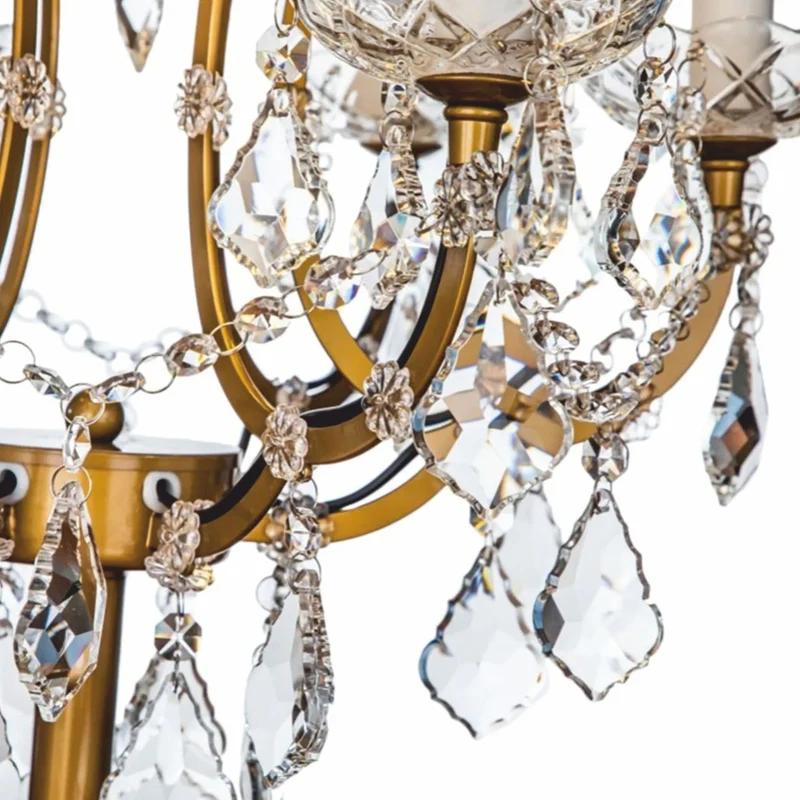 Casa Padrino Barock Kristall Tischleuchte Gold H. 85 cm - Prunkvolle Barockstil Schreibtischleuchte - Barock Kristall Leuchten