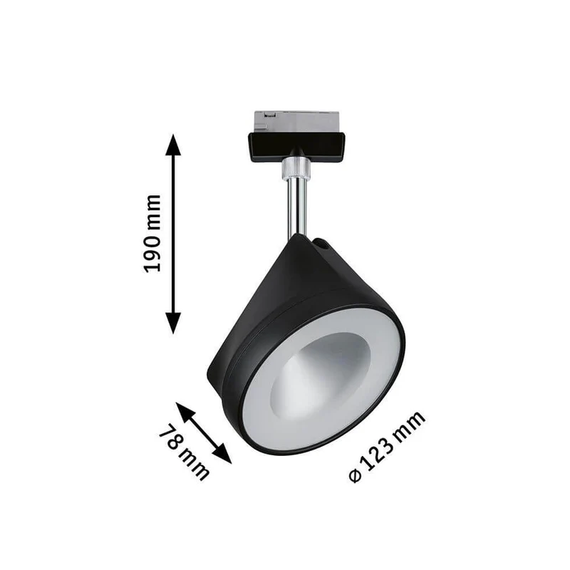 U-Rail LED Schienenspot Arena Einzelspot Dimmbar Schwarz-Matt, Chrom