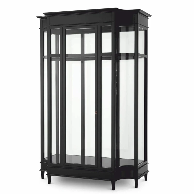 Casa Padrino Luxus Art Deco Mahagoni Kleiderschrank Schwarz 147 x H. 238 cm
