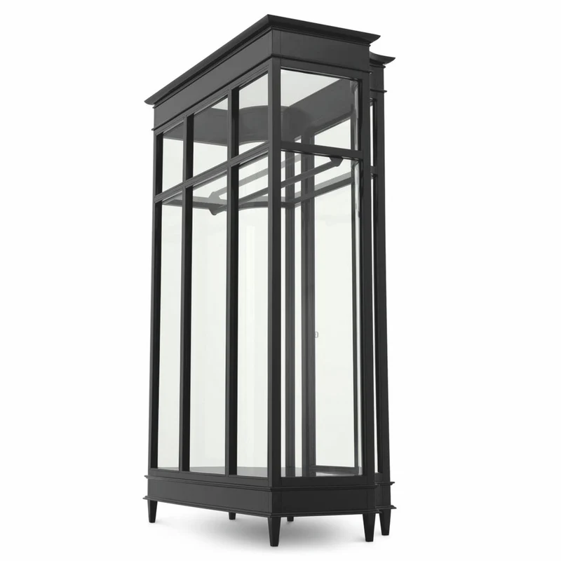 Casa Padrino Luxus Art Deco Mahagoni Kleiderschrank Schwarz 147 x H. 238 cm