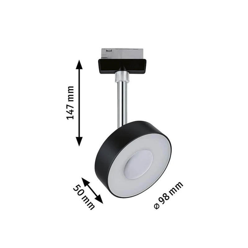 U-Rail LED Schienenspot Circle Einzelspot Dimmbar Schwarz, Chrom