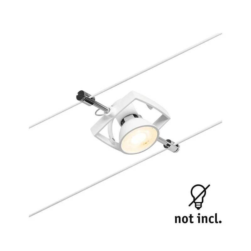 CorDuo Seilsystem Mac II Einzelspot Weiß-Matt, Chrom