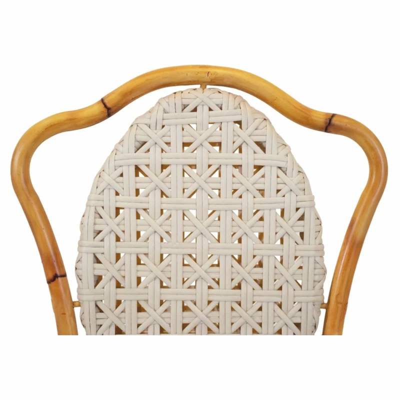 Casa Padrino Luxus Garten Stuhl 4er Set Hellgrau / Naturfarben - Outdoor Möbel