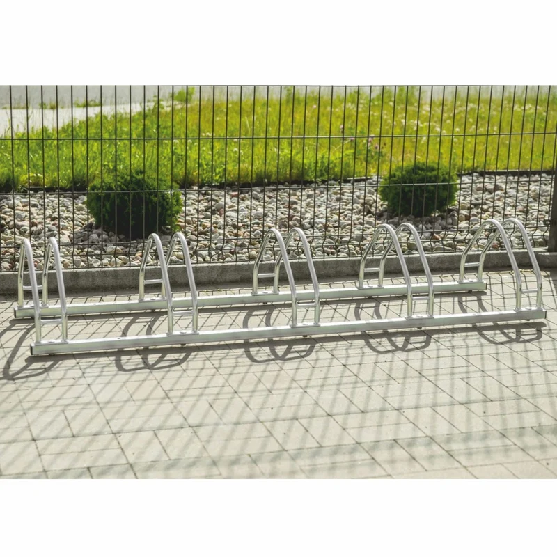 Casa Padrino Stahl Fahrradständer Silber 170 cm - Metall Fahrradständer - Stadt & Park Equipment