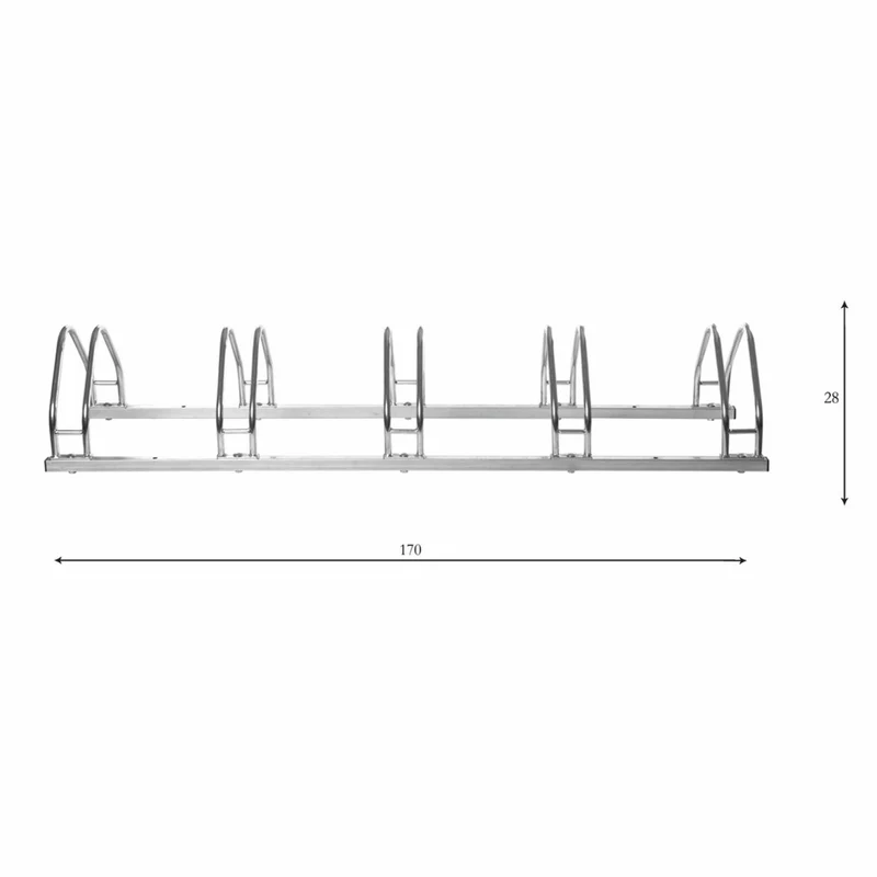 Casa Padrino Stahl Fahrradständer Silber 170 cm - Metall Fahrradständer - Stadt & Park Equipment