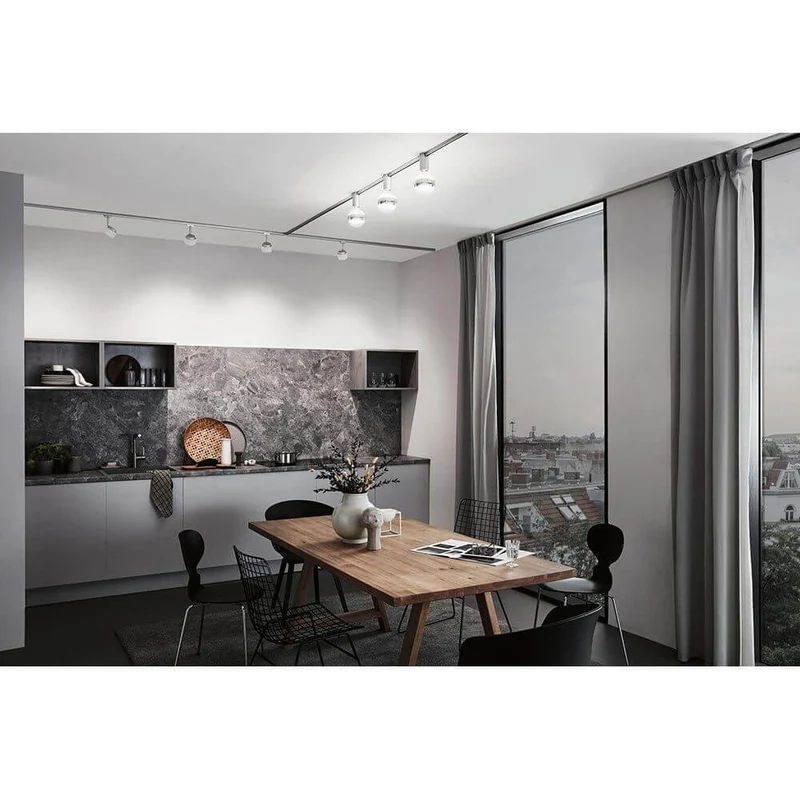 U-Rail Schienenspot Socket Einzelspot Chrom-Matt