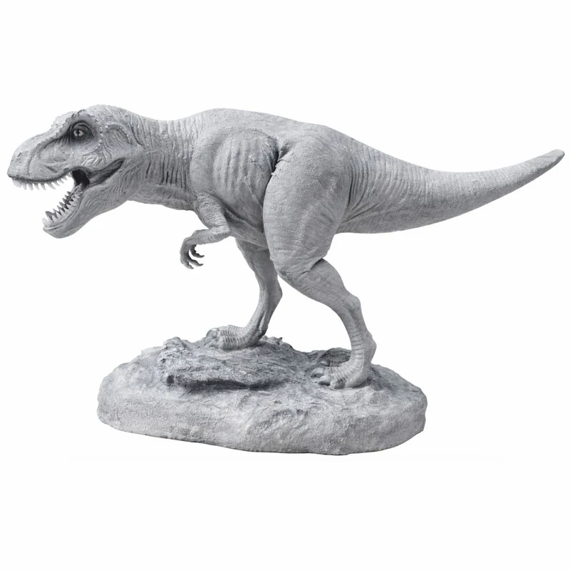 Casa Padrino XXL Deko Skulptur Dinosaurier T Rex Hellgrau 450 cm - Lebensgroße Garten Figur