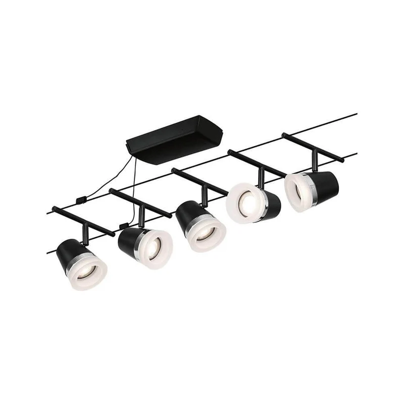 CorDuo Seilsystem 5-flammig Cone Basis-Set Schwarz, Chrom