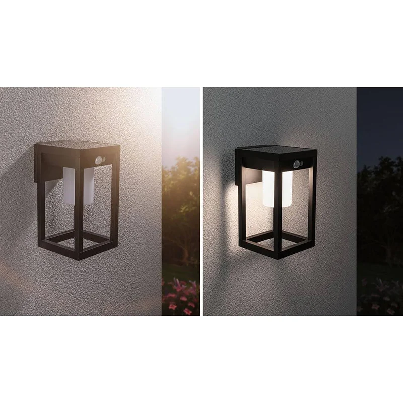 Solar LED Außenwandleuchte Marisol mit Bewegungsmelder Schwarz