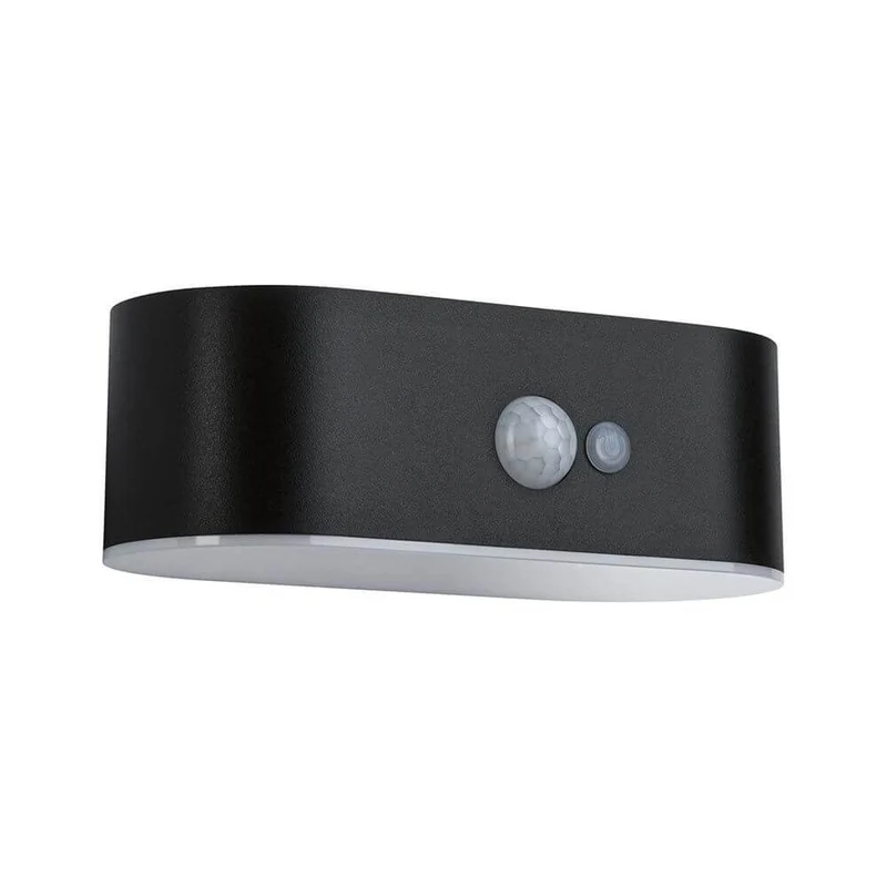 Solar LED Außenwandleuchte Adya Sensor Schwarz