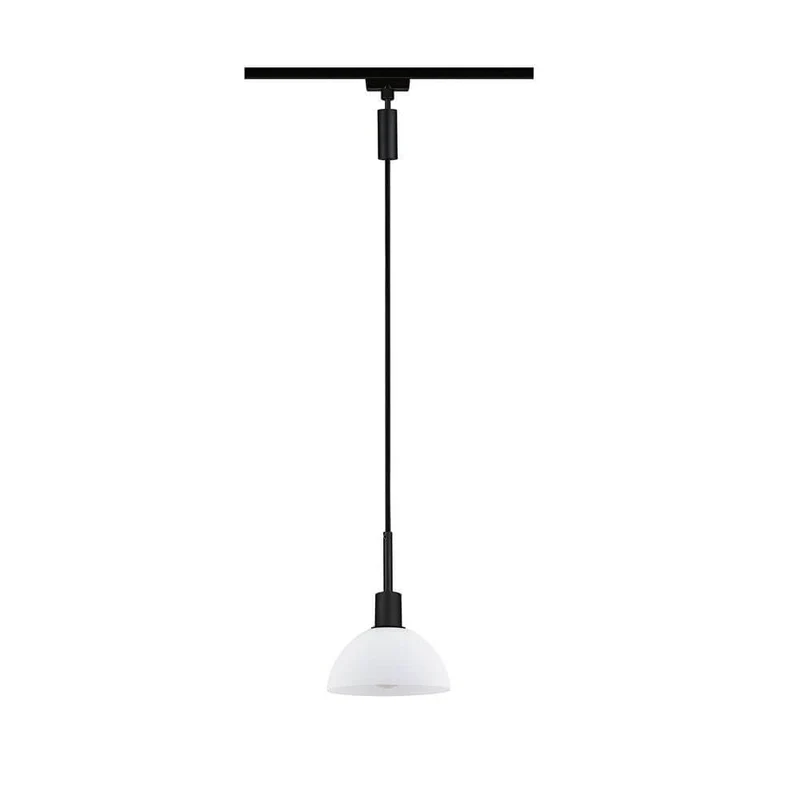 U-Rail Pendelleuchte Sarrasani Dimmbar Schwarz-Matt, Opal