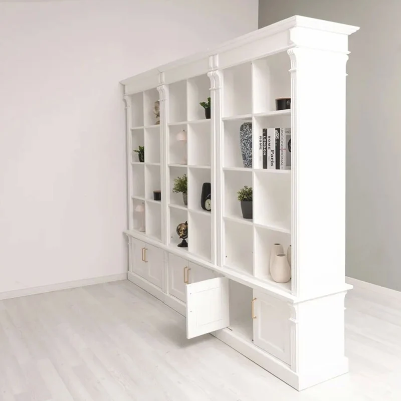 Casa Padrino Landhausstil Raumteiler Bücherschrank Weiß 260 cm - Landhausstil Möbel