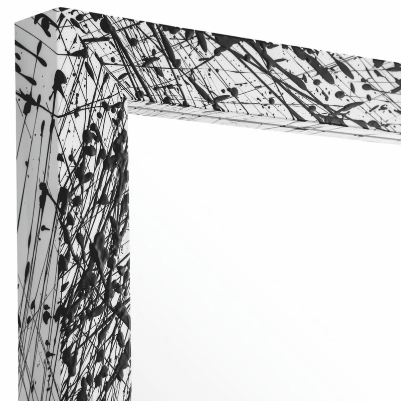 Casa Padrino Luxus Spiegel Weiß / Schwarz 97,5 cm - Quadratischer Wandspiegel