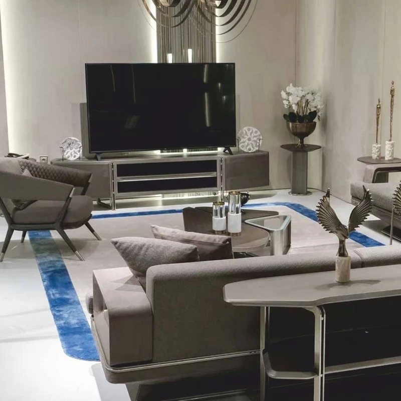 Casa Padrino Luxus Couchtisch mit 2 Beistelltischen Grau / Silber - Luxus Wohnzimmertisch Set - Luxus Möbel - Hotel Möbel - Wohnzimmer Möbel