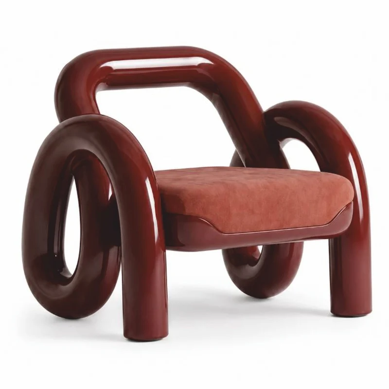 Casa Padrino Luxus Designer Sessel Dunkelrot / Rot - Wohnzimmer Sessel - Hotel Sessel - Wohnzimmer Möbel - Hotel Möbel - Luxus Möbel - Designer Möbel