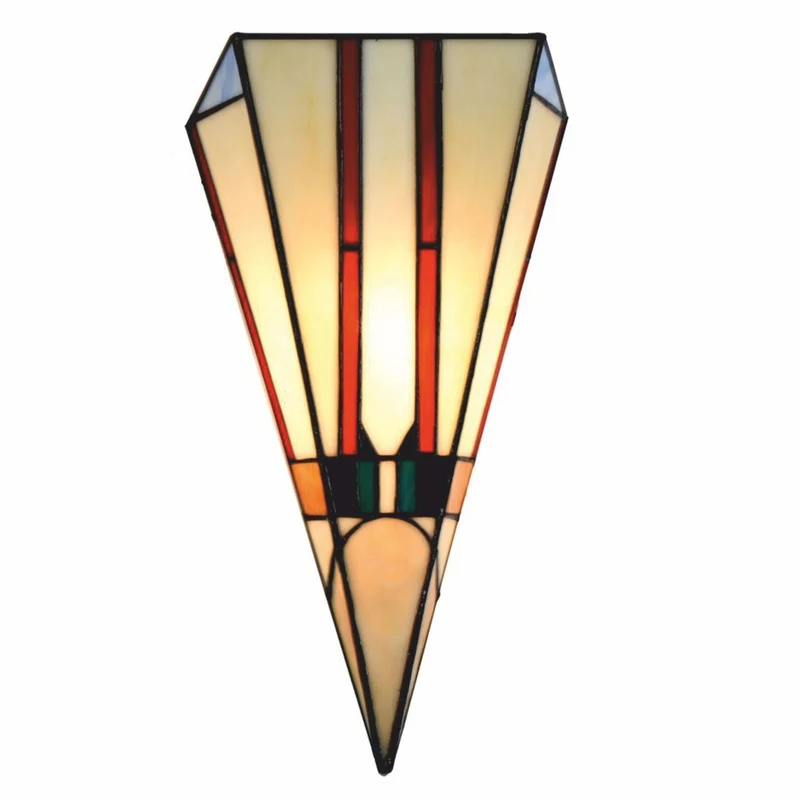 Casa Padrino Art Deco Tiffany Wandleuchte Bunt H. 38 cm - Tiffany Leuchten