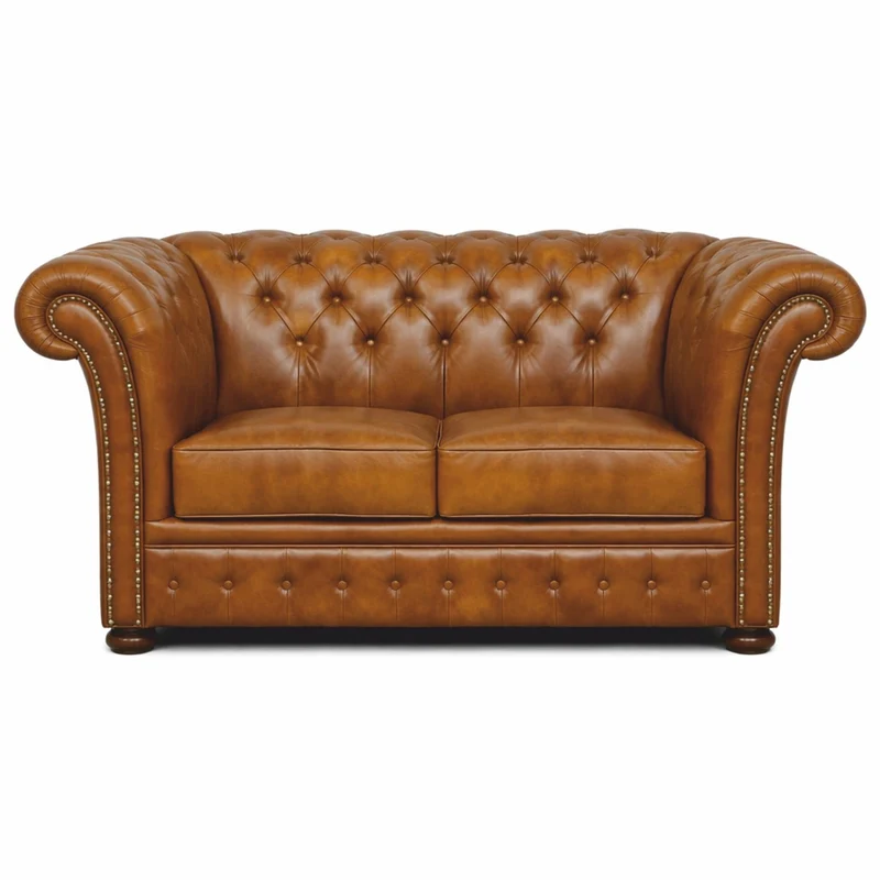 Casa Padrino Luxus Chesterfield Leder 2er Sofa Vintage Braun / Dunkelbraun 170 cm