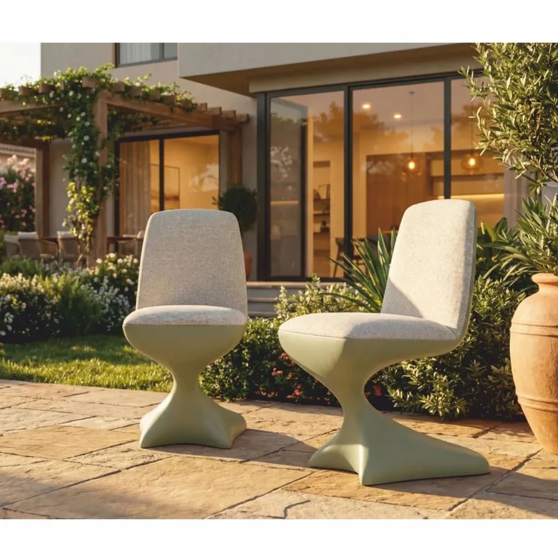 Casa Padrino Luxus Gartenstuhl Grau / Matt Grün - Hotel & Garten Möbel