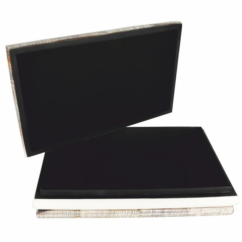 Casa Padrino Luxus Aufbewahrungsbox Bunt / Weiß / Schwarz 40 cm - Luxus Accessoires